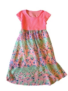 Wonder Nation - Manga Gorra - Rosa y Floral - Vestido Niña Talla M (7-8) - Imagen 1 de 11
