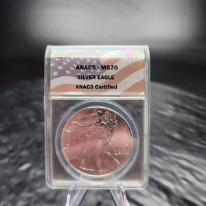 1997 $1 American Silver Eagle ANACS MS70 Flag Label Coin Collectible 🦅💰 - Picture 1 of 6