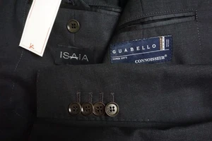 Isaia Napoli S120s Wool Charcoal Gray 2 Pc Suit Jacket Pants 34R NEW  - Picture 1 of 11