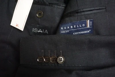 Isaia Napoli S120s Wool Charcoal Gray 2 Pc Suit Jacket Pants 34R NEW  - Image 1 of 4