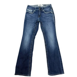 Pantalones de mezclilla Ariat REAL tiro medio entrelazados corte bota marinos para mujer 27 S - Imagen 1 de 7