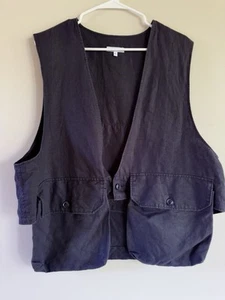 Engineered Garments Fowl Vest - Navy Linen - Picture 1 of 6