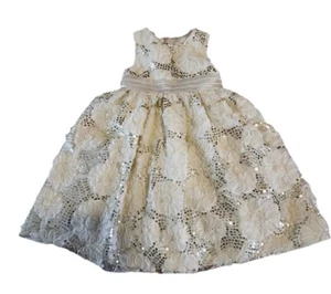 American Princess sz. 8 Formal Dress Embellish F lowers Sequins Easter Wedding - Picture 1 of 4