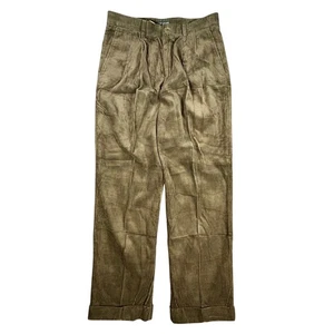 Pantalones Dockers Recode Para Hombre Pana Oliva Plisados Puños Calce Relajado W34 L32 De Colección - Imagen 1 de 9
