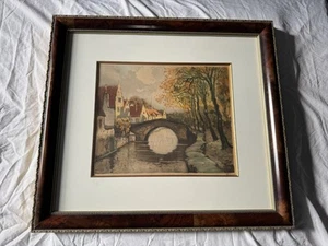 Galería Original LUCIEN DASELBORNE "Gables" Enmarcado Otoño Paisaje Urbano - Imagen 1 de 18