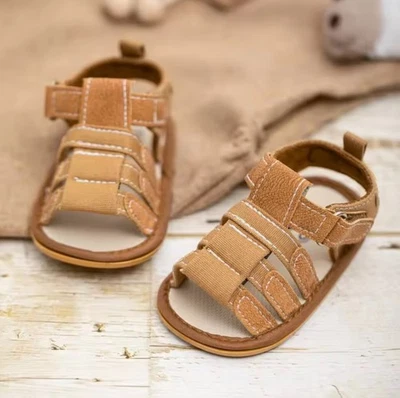 Baby Summer Sandals First Walker Shoes Non-Slip Soft Sole 0-18 Months - Image 1 of 4