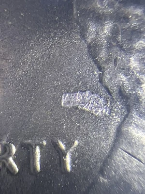 2025 P Lincoln Cent Penny Struck Through Object Obverse by LIBERTY Error Coin - Image 1 of 4