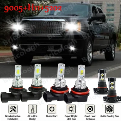 Faros LED + bombillas antiniebla para GMC Sierra 1500 2500 2007-2011 2012 2013 Foto 1 de 4