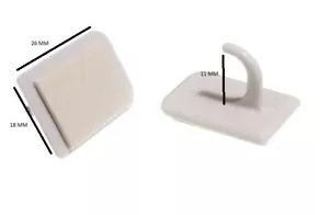 Self Adhesive Stick On Centre Hooks For Net Curtain Wire White Pack Of 8 - Picture 1 of 1