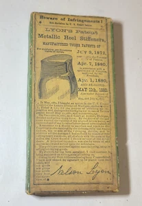1880er Store Box Nelson Lyon's Shoe Heel Steifeners Antique Advertising Albany NY - Bild 1 von 8