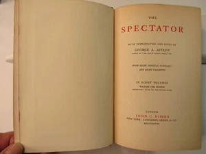 THE SPECTATOR EDITED By GEORGE A. AITKEN 1898 Volume #8 HC - Picture 1 of 11