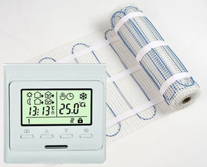 elektrische Fußbodenheizung Fliesenheizung mit Uhrenthermostat programmierbar - Bild 1 von 4