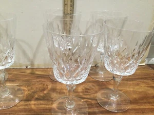 Set 4 /3 Cristal D'Arques France criss cross cut Crystal Wine Glasses 6.5'' min - Picture 1 of 4