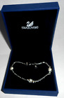 Bracelet chaîne perles cristal Swarovski ton argenté en boîte 8"