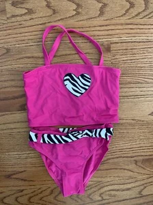 Gymboree NWT Sz 6 Wild One Pink Zebra Tankini Bikini Swimsuit - Picture 1 of 3