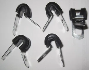 5mm (3/16") Capacity P Clip, rubber lined - Marine Grade Stainless 316 (Qty 5) - Picture 1 of 3