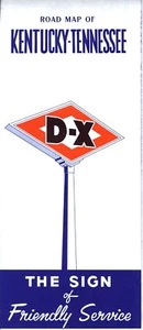 1956 D-X Road Map: Kentucky Tennessee NOS - Picture 1 of 1