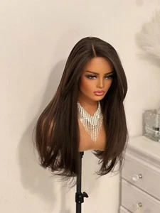 Curtain Bang Wigs Middle Lace Glueless Heat Resistant MS. Maina Synthetic Wig - Picture 1 of 22