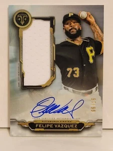 2019 Topps Triple Threads Felipe Vazquez AUJR-FV Auto Jumbo Relic 57/99 - Picture 1 of 12