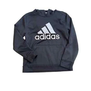 Adidas black sweatshirt, hoodie three stripe logo boys youth m - Picture 1 of 4