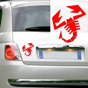 2 ADESIVI Per FIAT SCORPIONE 500 595 695 PUNTO ABARTH Stickers 15Cm Rosso - Imagen 1 de 1
