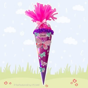 Schultüten-Bastelset "Schmetterling" Einschulung Zuckertüte, Mädchen #9500.3078 - Bild 1 von 4