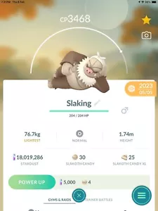 POKÉMON GO⭐ Slaking High CP ⭐️ 20k Stardust Trade - Picture 1 of 2
