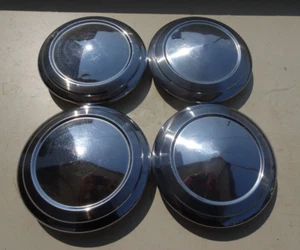 Genuine 1971 to 1977 Chevy Vega dog dish hubcaps center caps set - Picture 1 of 8