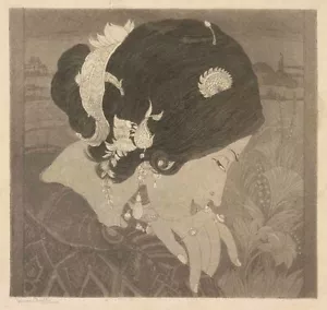Abdur Rahman Chughtai : Fragrance : 1920s : Archival Canvas Art Print - Picture 1 of 1