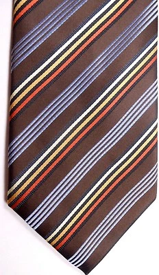 Corbata de poliéster para hombre Alexander Julian colores 60" X 4" rayas británicas multicolor Foto 1 de 4