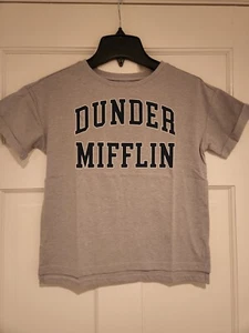 New The Office Dunder Mifflin Logo Gap Girls Size Medium Grey T-shirt - Picture 1 of 4