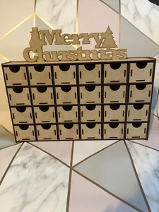 Handmade Make Your Own Wooden Advent Calendar Craft Blank Kit Christmas Decorate - Picture 1 of 8