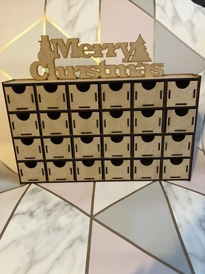 Handmade Make Your Own Wooden Advent Calendar Craft Blank Kit Christmas Decorate - Image 1 of 4