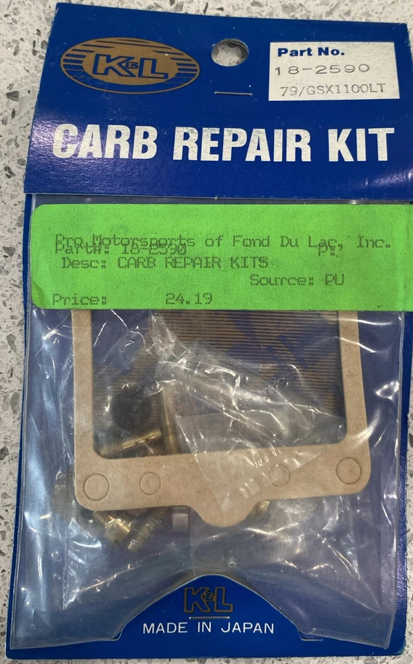 Kit de reparación de carburadores K&L Supply 18-2590 Suzuki GSX1100 1979+ Foto 1 de 1