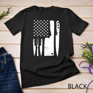 Camiseta Chef Knife - Patriótica Pascua Bandera de EE. UU. Camiseta Unisex - Imagen 1 de 15