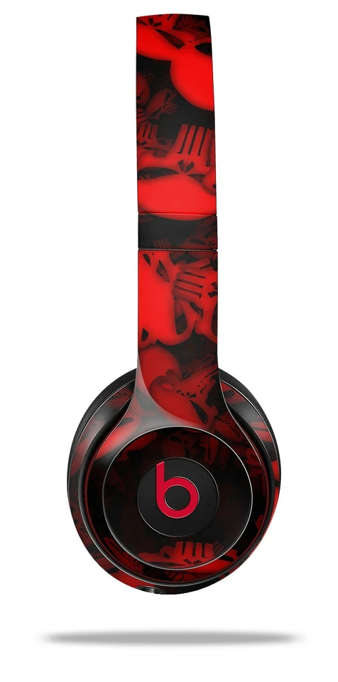 Skin Beats Solo 2 3 Skulls Confetti Red Wireless Headphones NOT INCLUDED - Image 1 of 4