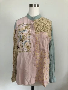 Vintage 90er Floral Mismatched Patch Button Down Damen Small / Medium - Bild 1 von 7