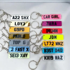 Custom Personalised 4D Number Plate Registration Keyring Car Accessories Gift - Picture 1 of 29