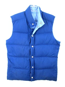 VTG GERRY REVERSIBLE GOOSE DOWN PUFFER VEST Unisex M Blue Outdoors Hiking USA - Picture 1 of 14