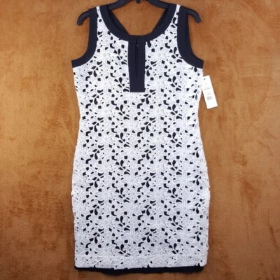 CLUNY платье женщин размер 6 белый оболочка крючком на подкладке без рукавов обтяжку - Изображение 1 из 4