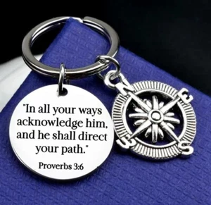 God Jesus Lord Cross Bible Quote Hot Keychain - Picture 1 of 1