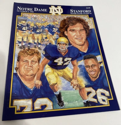 Vintage 1990 Norte Dame VS Stanford Cardinal Game Program - Image 1 of 4