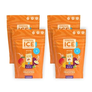 ZEBRASTIC Ice Fruchteis zum Selbsteinfrieren Mango & Passionfruit 4er-Set 5x50g