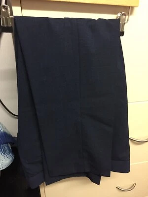 CHESTER BY CHESTER BARRIE МУЖЧИН БРЮКИ ШЕРСТИ/НАЛИЧНЫЕ СИНИЙ РАЗМЕР 36S £140 НОВЫЙ - Изображение 1 из 4