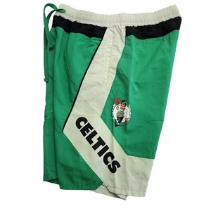Y2K NBA Boston Celtics Basketball Shorts Mens Large Colorblock Woven Board - Picture 1 of 9