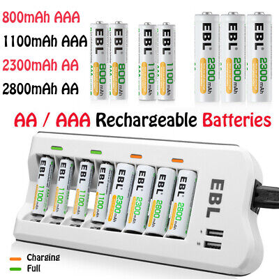 EBL Rechargeable AA AAA Ni-MH Batteries 800 1...