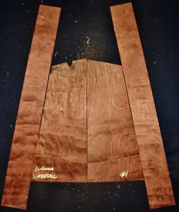 Guitar Luthier Tonewood WATERFALL FIGURED BUBINGA Acoustic backs sides SET - Picture 1 of 2