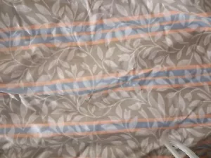 Patio door curtains - patterned, thermal lining, 200 cm drop, blues, greys - Picture 1 of 5