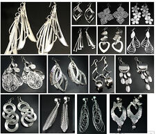 Silver Tone Fashion Earrings Costume Jewellery - Pierced or Clip On - 22 Designs