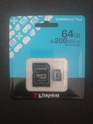 Kingston Technology Canvas Go! Plus 64GB microSDXC Memory Card with SD Adapter - Image 1 of 2